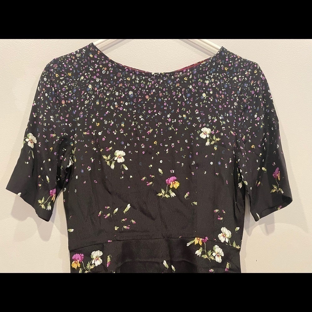 NWT Jack Wills Black Floral Short Sleeve Dress Size 4 - Picture 3 of 10
